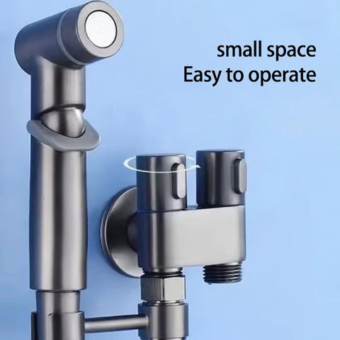 1-In-2-Handheld Out Dual Control Valve Bidet Sprayer for Toilet