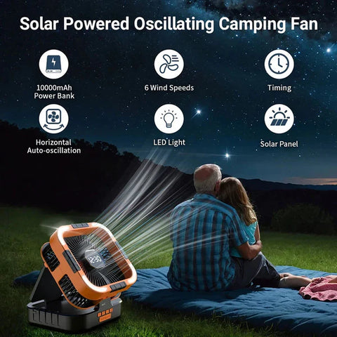 3 in 1 Solar Camping Fan