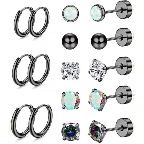 8 Pairs Hypoallergenic Earrings