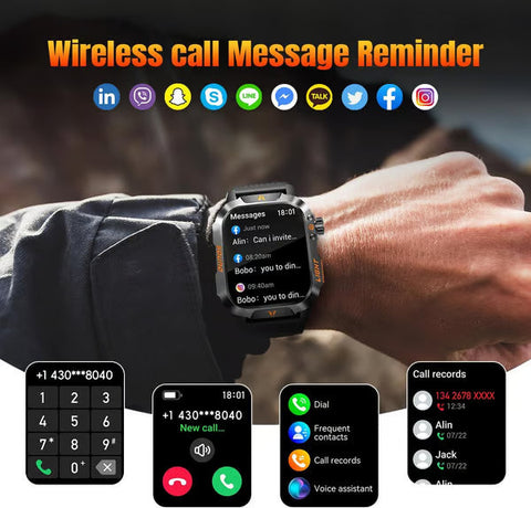 Men's Military Outdoor Sports Smart Watch for Android & IOS